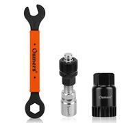 Oumers Demonte pedalier Velo Trousse de réparation, Outil de Réparation Extracteu Clé hexagonale Allen 16mm 15mm Clé à molette adaptée pour Retirer la manivelle de vélo