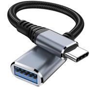 Oumida Adaptateur USB C vers USB 3.0 Câble OTG USB Type C Mâle vers USB A Femelle Compatible avec iPhone 16 Pro Max/15 Pro Max Plus, iPad Pro, MacBook Pro/Air, Galaxy S24/S23/S22 Ultra (Bleu Gris)