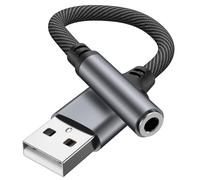 Oumida Adaptateur USB vers Jack 3.5mm, Carte Son Externe USB A vers AUX Stéréo Auxiliaire 3,5mm Compatible avec Casque,PC,Linux (Remarque: Ne Convient Pas Aux Téléviseurs) (Violet)