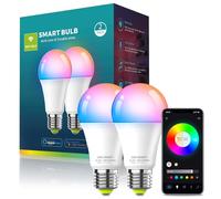Oumida Ampoule Connectée WiFi, Ampoule LED E27 Multicolore 3000K-6500K, Dimmable 9W 806Lm, Compatible avec Alexa et Google Home, Commande Vocale, Economie d'énergie (2 Pack)