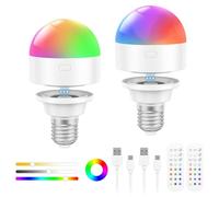 Oumida Ampoule Rechargeable Chargeur magnétique sans fil et USB C avec Telecommande, E27 LED Ampoule à batterie amovible 3W 2000mAh pour lampes de table, lampes d'extérieur (2)
