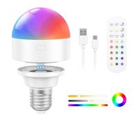 Oumida Ampoule Rechargeable Chargeur magnétique sans fil et USB C avec Telecommande, E27 LED Ampoule à batterie amovible 3W 2000mAh pour lampes de table, lampes d'extérieur (1)