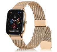 Oumida Bracelet compatible avec Amazfit GTS/GTS 2 Mini/GTS 2,GTS 3,GTS 4,GTS 4 Mini Bracelet de rechange en acier inoxydable et métal pour Amazfit Bip 3 Pro/Bip 3/Bip S/Bip U Pro/GTR 42 mm, or rose