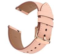 Oumida Bracelet de montre intelligente en cuir - 20 mm et 22 mm - Fermeture rapide - Bracelet de rechange pour Samsung Galaxy Watch/Huawei Watch/Amazfit/Garmin/Fossil (20 mm, rose)