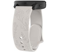 Oumida Bracelet de rechange pour Garmin Venu, Venu Sq/Venu Sq 2/Venu Sq 2 Music/Venu 2 Plus pour femme, en silicone de 20 mm, beau bracelet de montre floral gravé, lumière étoilée