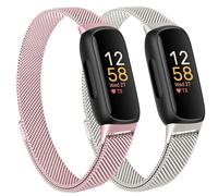 Oumida Bracelet en maille métallique compatible avec Fitbit Inspire 3, bracelet à boucle réglable en acier inoxydable pour homme et femme, bracelet de rechange pour moniteur de santé et de remise en