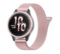 Oumida Bracelet pour Fossil Femme Gen 6/Fossil Femme Gen 5E, 18mm bracelet acier inoxydable pour Vivoactive 4S/Venu 2S/Venu 3S/Vivomove 3S, Rose