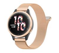 Oumida Bracelet pour Garmin Venu 2S / Venu 3S / Vivomove 3S / Vivoactive 4S, 18mm bracelet acier inoxydable pour Fossil Femme Gen 6 / Fossil Femme Gen 5E, Or rose