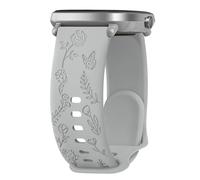 Oumida Colorée Fleur Gravée Bracelet pour Amazfit GTS 2, GTS 2 Mini, Bracelet Remplacement en Silicone 20mm pour Amazfit Bip, GTS 3, GTS 2e, GTR 42mm, Gris