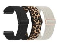 Oumida Lot de 3 bracelets élastiques en nylon pour Garmin Venu 2S / Venu 3S / Vivoactive 4S / Vivomove 3S pour homme et femme - Bracelet de rechange extensible pour Garmin Forerunner 255S/265S