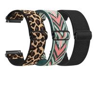 Oumida Lot de 3 bracelets élastiques en nylon pour Garmin Venu 2S / Venu 3S / Vivoactive 4S / Vivomove 3S pour homme et femme - Bracelet de rechange extensible pour Garmin Forerunner 255S/265S
