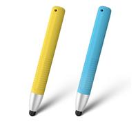 Oumida Stylus pour écrans tactiles, Confortable et Durable, Stylet pour Tablette Enfant Compatible avec Kindle, iPad, iPhone, Fire Kids Tablet, Kids Kindle, Bleu+Jaune