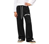 OUMSHBI Baggy Sweatpants Pantalons De pour Garçons Jogging avec Poches Ceinture Élastique Uniforme Scolaire Jogger Pants Jambe Large Training Fitness Pantalon De pour Enfants Garçon
