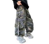OUMSHBI Pantalon Garçon Cargo Joggers avec Multiples Poches Cordon De Serrage Baggy Jogging Sweatpants Workout Training Pantalon De Survêtement Enfants Classique Taille Élastique Jogger Pants Garçon