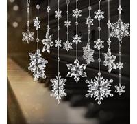 OuMuaMua Lot de 12 décorations de Noël en Cristal pour Sapin de Noël - Ornements en Acrylique à Suspendre pour Sapin de Noël, décorations de fête d'hiver au Pays des Merveilles