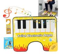 Oumun Tapis de piano pour toilettes, tapis de bain musical, tapis de piano de propreté, tapis de sol pour toilettes, piano électrique, tapis de bain amusant