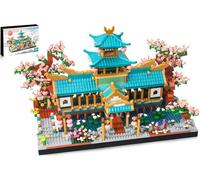 OundarM Mini blocs de construction de jardin chinois classique, kit de collection botanique Sakura pour adultes, adolescents de 14 ans, accessoires de maison, non compatible avec d'autres (2350
