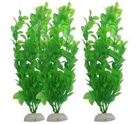 Ouneed® 3PC Plastique Plante Artificielle pour Aquarium Base éramique 27cm