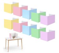 Oungy Lot de 10 séparateurs pliables pour bureau d'apprentissage, école primaire, séparateurs en forme de U, papier brise-vue, bureau, école, multicolore, pour école, bureau, bibliothèque, 40 x 30 x