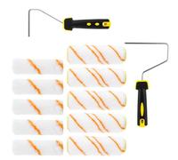 Oungy Lot de 2 rouleaux de peinture murale - 180 mm - Petit rouleau de peinture - Kit de peinture murale avec 10 rouleaux de peinture en microfibre de 100 mm - Pour peinture, mur, plafond, intérieur