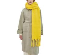 OUNIYA Écharpe surdimensionnée en laine épaisse chaude pour l'hiver, jaune, Large
