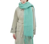 OUNIYA Écharpe surdimensionnée en laine épaisse chaude pour l'hiver, Vert matcha., Large