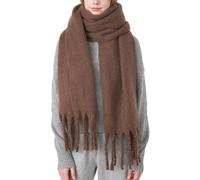 OUNIYA Grande écharpe épaisse surdimensionnée en laine épaisse chaude pour l'hiver, marron, Large