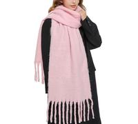 OUNIYA Grande écharpe épaisse surdimensionnée en laine épaisse chaude pour l'hiver, rose, Large