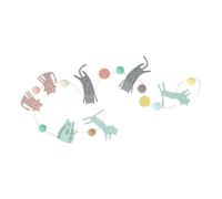 OUNONA 1 Ensemble Bannière Anniversaire pour Animaux de Compagnie Décoration de Diy Carte Autocollants Pompons Accessoires pour Anniversaire de Chat