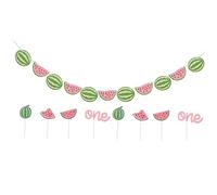 OUNONA 1 Ensemble Bannière Décorations de Gâteau Thème Pastèque pour Anniversaire Accessoires de Colorés