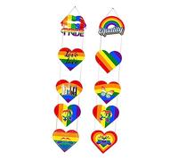 OUNONA 1 Ensemble Drapeaux Arc Ciel Lgbt pour Décoration de Parade Mois de Fierté