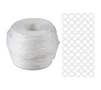 OUNONA 1 Ensemble Mètres de Fil à Rideau Blanc avec Anneaux Accessoire Plastique pour Fenêtres et Rideaux pour Usage Multiple
