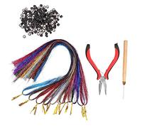 OUNONA 1 ensemble Set Extensions Capillaires Colorées avec Outils Accessoires et Filles Comprend Silicones et Crochet pour Cosplay Fêtes à Thème et Activités