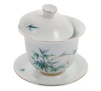OUNONA 1 Ensemble Tasse à Thé Céramique avec Couvercle Gaiwan Porcelaine pour Infusion pour Décoration Intérieure Service à Thé