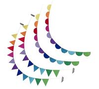 OUNONA 1 jeu Bannière De Fanion En Dentelle De Feutre Coloré Drapeau Triangulaire Pour Guirlande Extérieure Bannière Drapeaux Fanion En Feutre Drapeau Décoration De 4 pièces