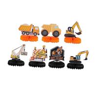OUNONA 1 Jeu Décoration De Anniversaire Ornements Forme De Camion De Construction pour Table pour Anniversaire Thème Chantier 7 Pièces