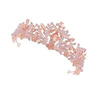 OUNONA 1 pièce Diadème de Mariage Cristal avec Couronne de Rhinestones Accessoire Élégant pour Mariée et Demoiselle Diamant Rose