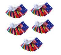 OUNONA 10 Ensembles Corde De Drapeau De La Coupe Du Monde Fanion Drapeaux Banderoles Pays Fierté Drapeaux Du Monde Faire La Fête Drapeau Du Monde Tissu Polyester