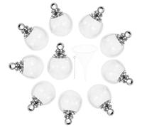 OUNONA 10 Pcs Boules de Verre Transparentes Bouchon à Visser, Breloques Créatives en Verre Résistant pour Fabrication de Bijoux et Accessoires Polyvalents