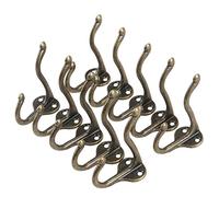 Ounona 10 pcs Bronze vintage double trou de fixation murale Manteau Crochets Petit crochet simple pour vêtements Serviette Pantalon Cintre
