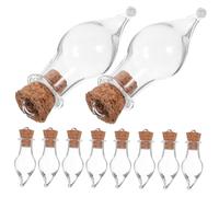 OUNONA 10 Pièces Bouteilles Verre Transparent Bouchon Liège Lot de Mini Fioles pour Bricolage Décorations Personnalisées