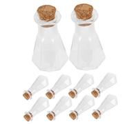 OUNONA 10 Pièces Mini Bouteilles Verre Transparentes Bouchons Liège pour DIY Bouteilles à Souhaits Décoration