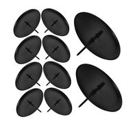 OUNONA 10 Pièces Ornements d'assiettes à Bougies Grand Moderne Conique Couronne détenteurs de chandelles Festival Plaque de Bougie Pilier bougeoirs Hauts Le Fer Black