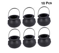OUNONA 10 Pièces Pot De Mini-chaudrons Sorcières Portion Halloween Seau Décor De Pots Titulaire Petit Trick Treat Bucket Mini Chaudrons Noir