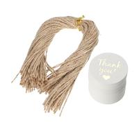 OUNONA 100 pièces Étiquettes Papier Rondes à Message Merci pour Cadeaux de Mariage Shower Anniversaire Design Chic avec Finition Dorée Pré-percées pour Attaches Décorations Festives