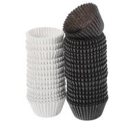 OUNONA 1000 Caissettes à Muffins en Papier Blanc et Marron Grandes Tailles Moules à Cupcakes Résistants pour Pâtisserie pour Fêtes Anniversaires et Événements Gobelets en Papier