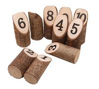 OUNONA 10pièces Décor Rustique De Mini Bûches Bois Avec Numéros Pour Table Accessoire De Décoration Unique Pour Mariages Et Fêtes