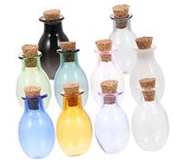 OUNONA 10Pièces Mini Bouteilles Bouchon Liège pour Souhaits DIY Aromathérapie de Transparent