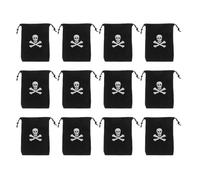 OUNONA 12 Pcs Sacs de Pirate D'halloween, Bandana Noir, Pirate Crâne Organisateur Goody Faveurs e Anniversaire Faveur Sacs 10x 15cm,Monnaie de e Pochettes de Bonbons