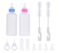 OUNONA 12 Pièces Kit de Biberon pour Chat, Graduation Claire, Tétines | Format Léger et Portable, pour Chatons et Bébés Animaux, Rose et Bleu, Usage D’alimentation